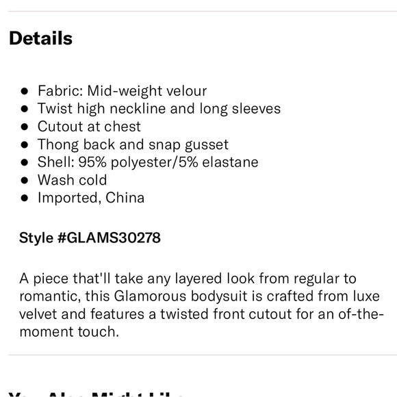 NWOT Glamorous Cutout Thong Bodysuit size Large - Picture 10 of 10